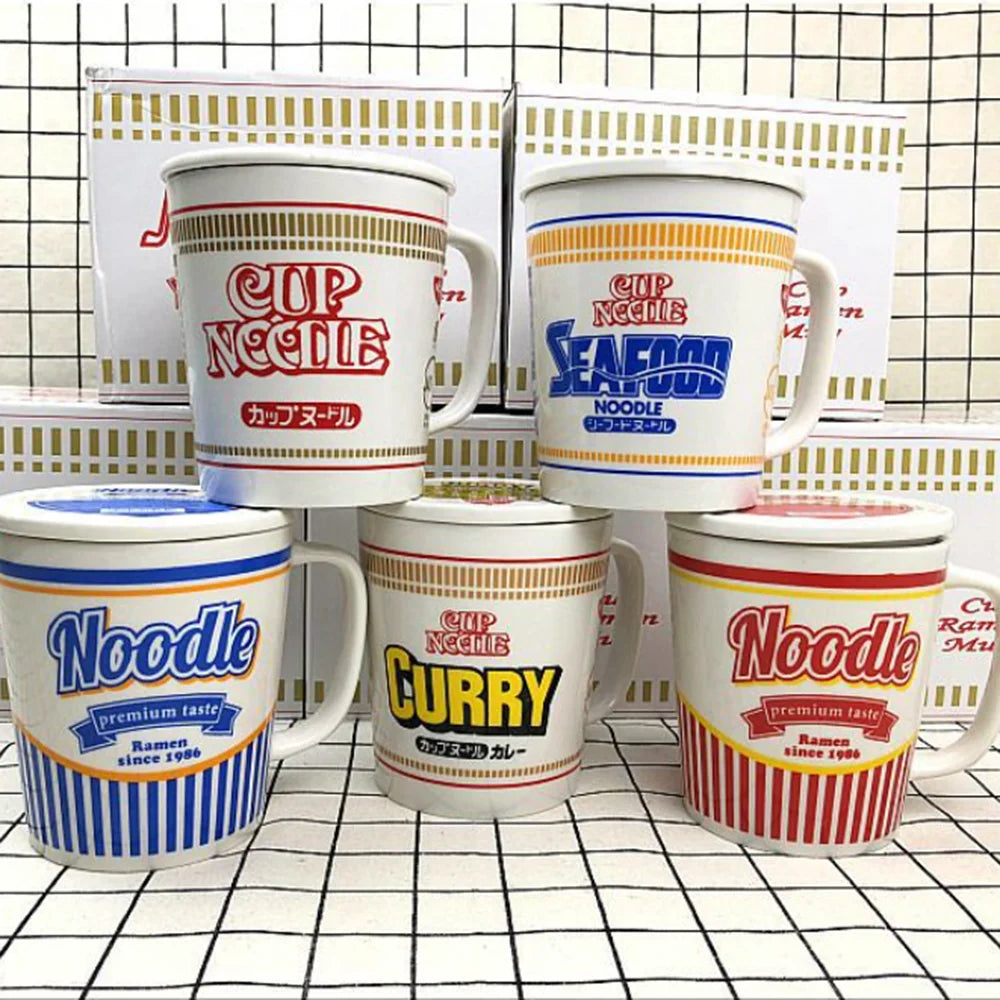 Cup Noodle-shaped Mug with Lid