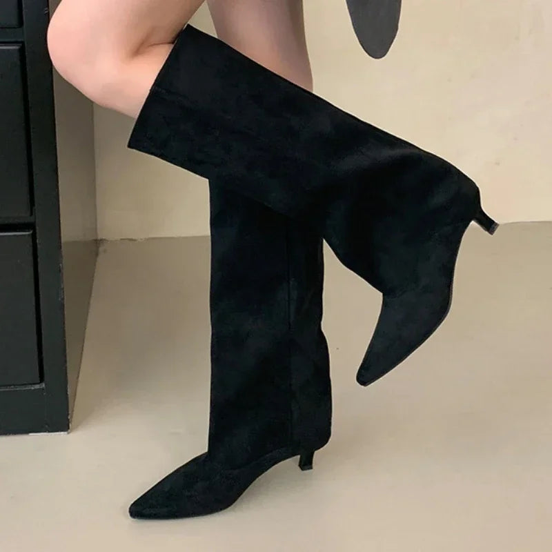 Pointed Toe Knee-High Boots