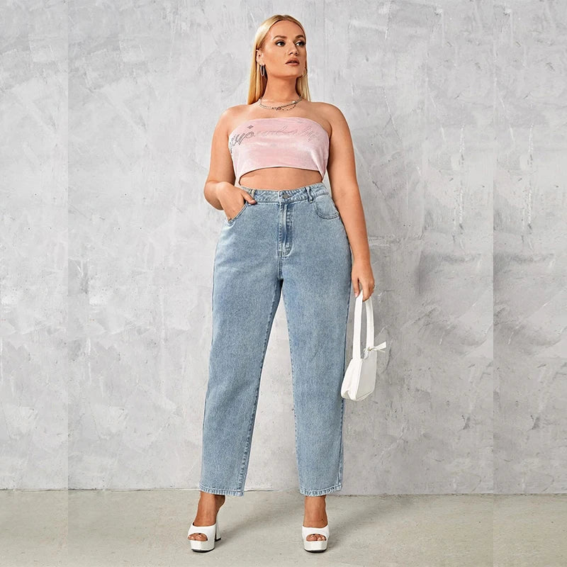 Stretchy Loose Washing Straight Denim Pant