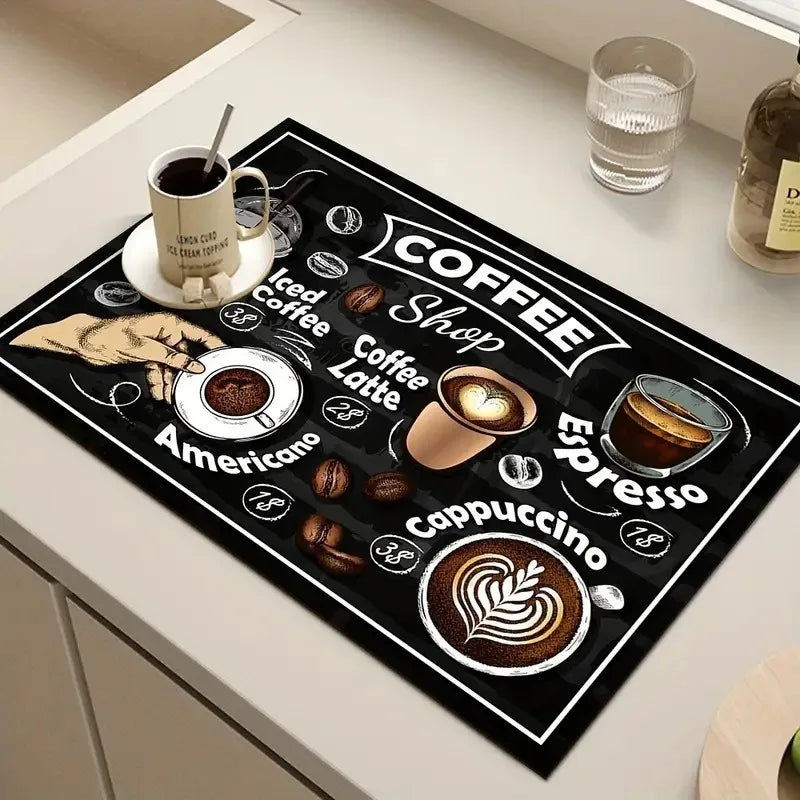 Ok But First Coffee Print Absorbent Mat