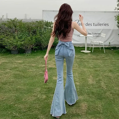 High Waist 3D Bow Knot Jeans