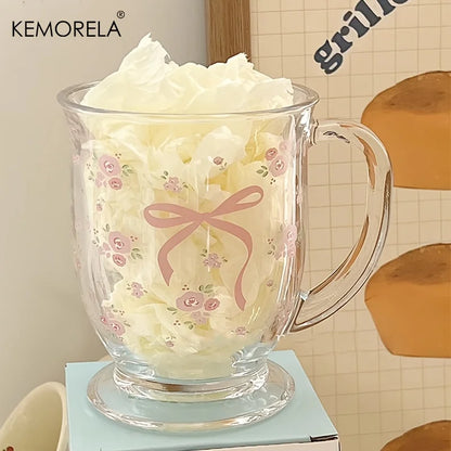 Flower Rose Bow Pattern Glass
