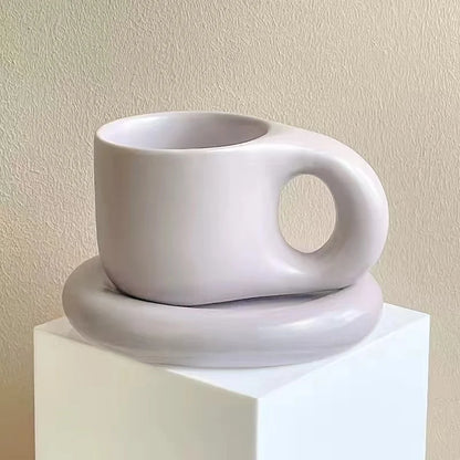 Ceramic Mug with Saucer