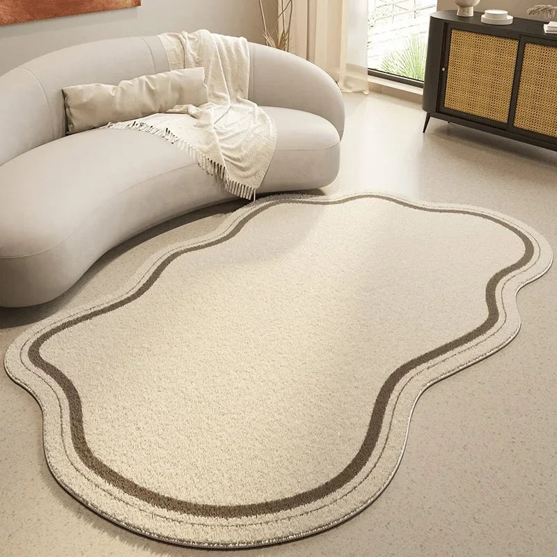 Alfombra irregular estilo crema