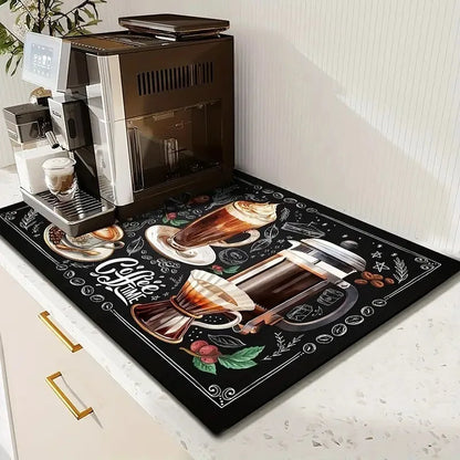 Ok But First Coffee Print Absorbent Mat