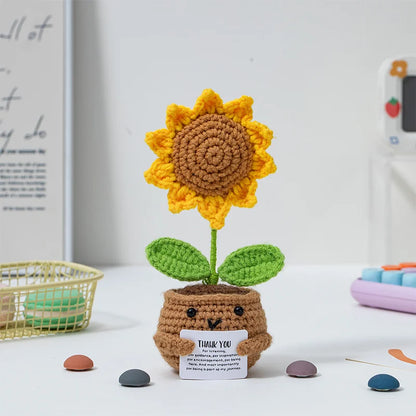 Crochet Flower Pot Decoration Hand Woven