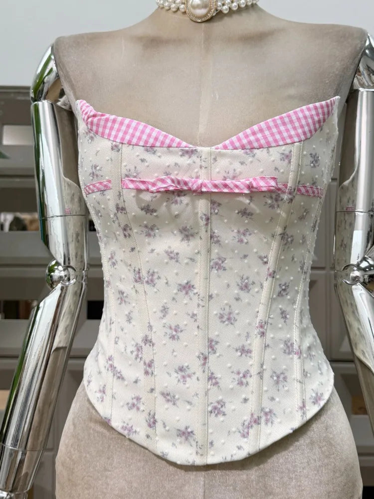 Conjunto de 2 piezas de patchwork a cuadros florales