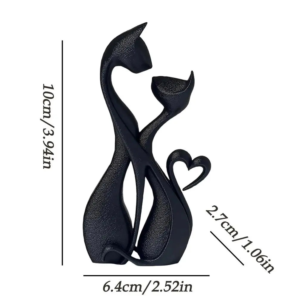 Loving Couple Cats Statue