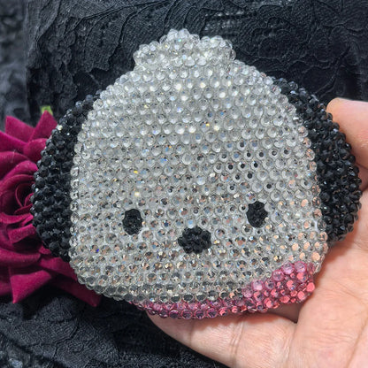Shiny Sticking Diamond Makeup Cartoon Lovely Mini Mirrors And Comb