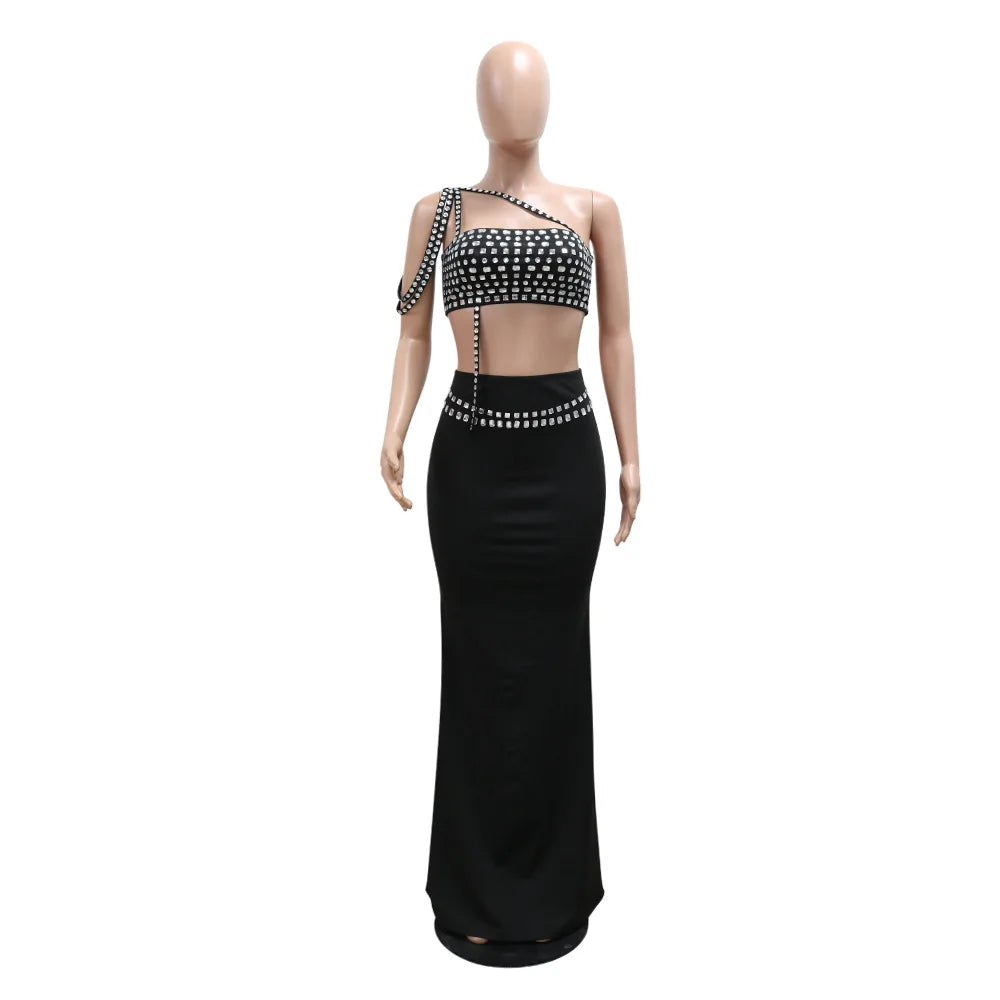 Rhinestones Maxi Dress
