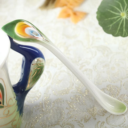 Peacock Cup and Saucer