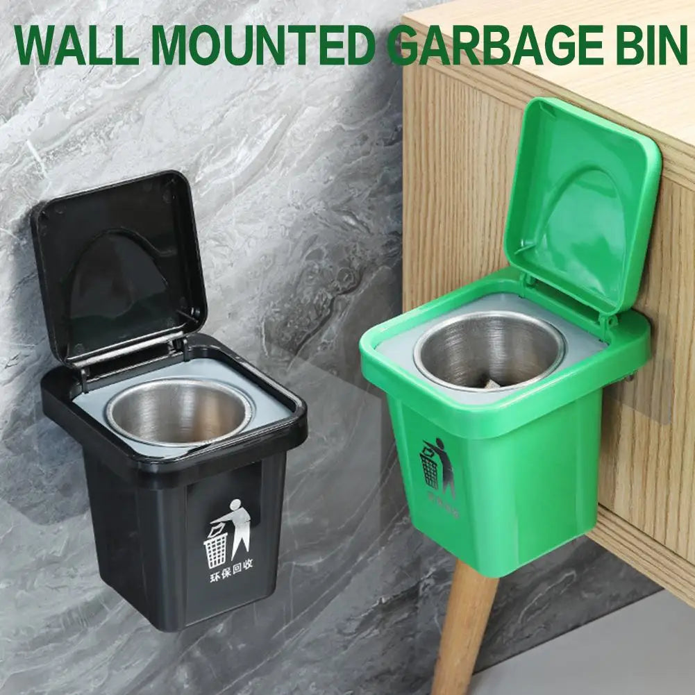 Stainless Steel Wall-Mounted Ashtray with Lid