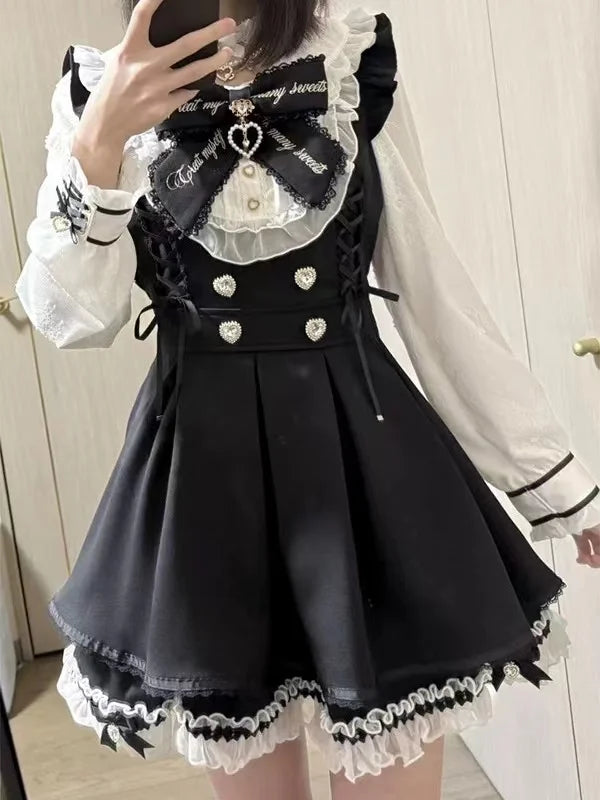 Lace Ruffles Strap Dress