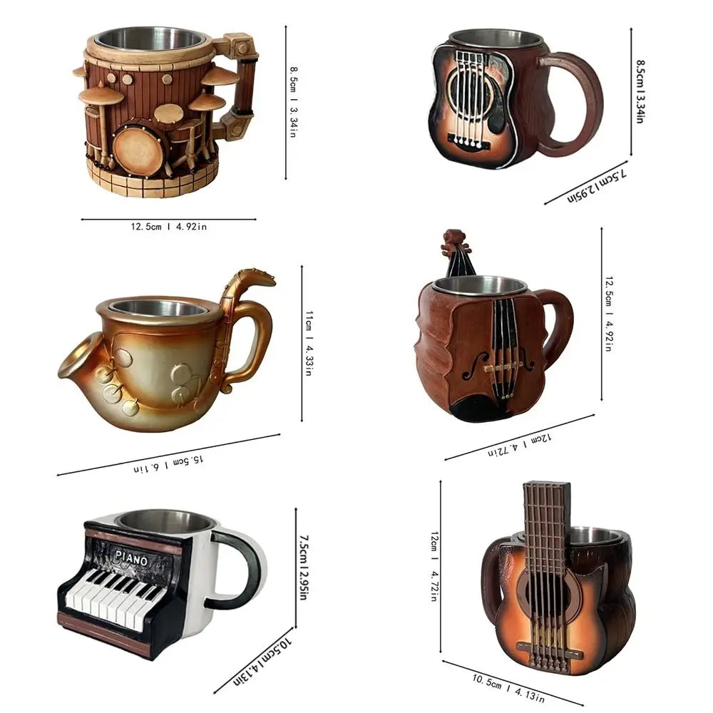 Resin Musical Instrument Coffee Mug