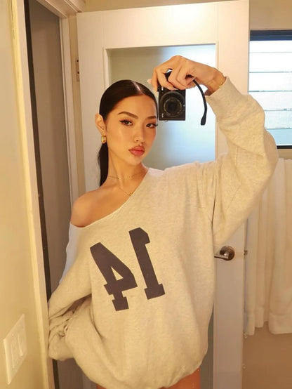 Letter Print Pullover Sweatshirt