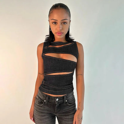 Sleeveless Round Neck Vest