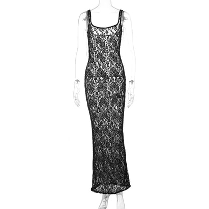 Sleeveless Lace Maxi Dress