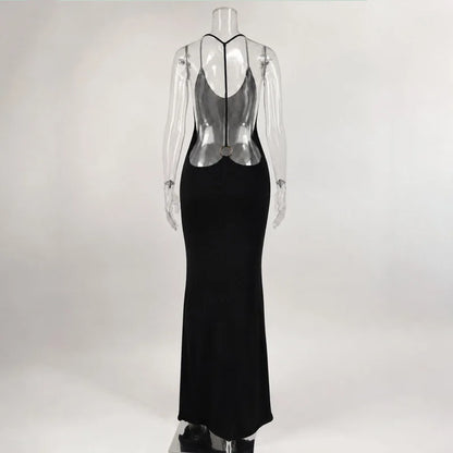 Halter Backless Bodycon Maxi Dress