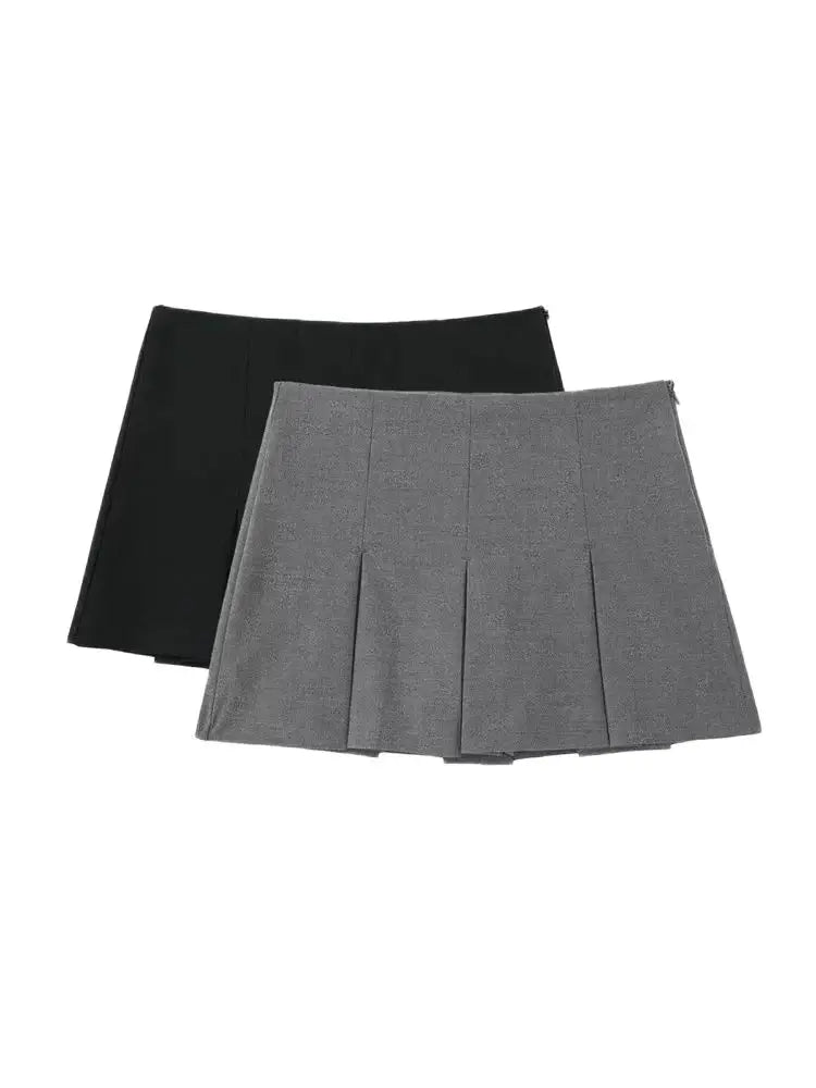 Pleated Short Skirt