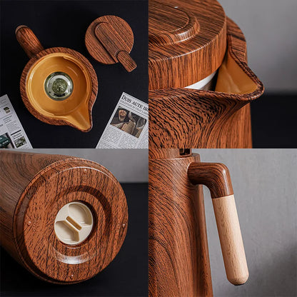 Wood grain thermal insulation pot