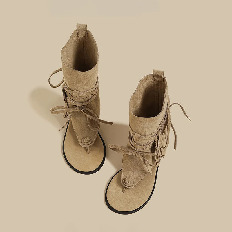 Gladiator Fringe Ankle Sandals