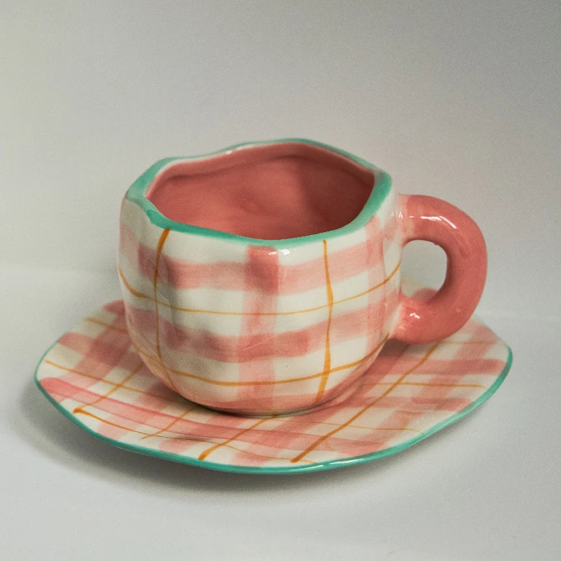 Irregular Hand-painted Flowers Mug