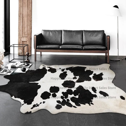 Irregular Faux Cowhide Light Luxury Lounge Rug