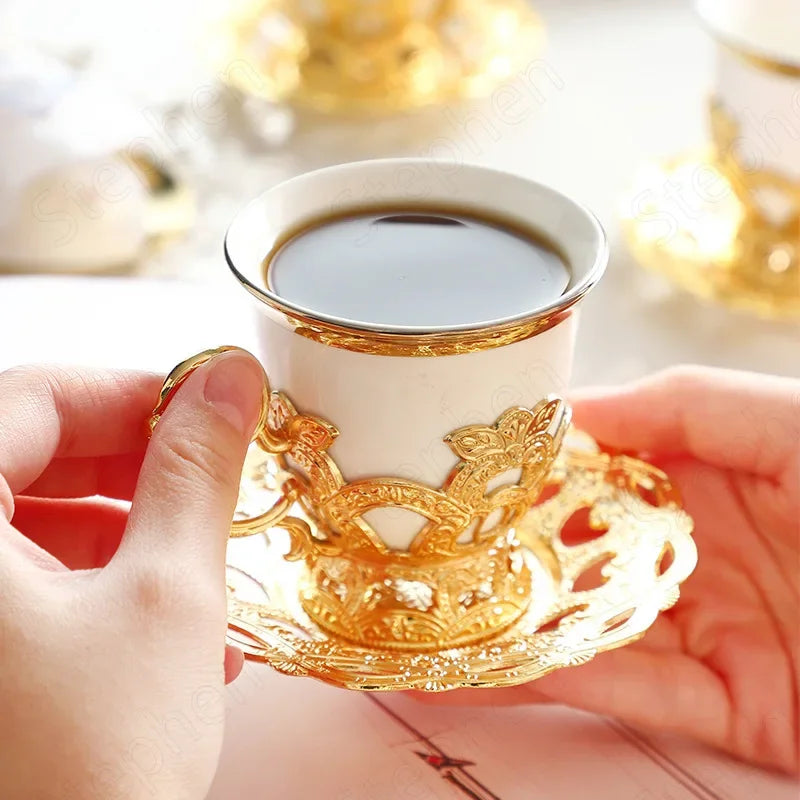 Golden Border Turkish Coffee Cups