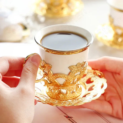 Golden Border Turkish Coffee Cups