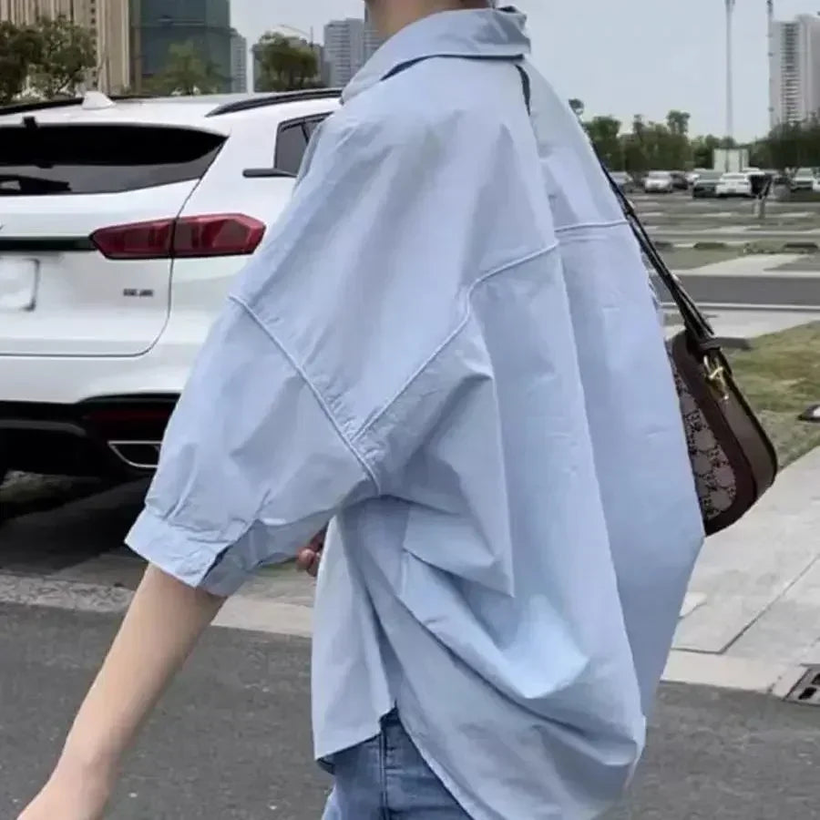 Loose Button Up Long Sleeve Oversize Shirt