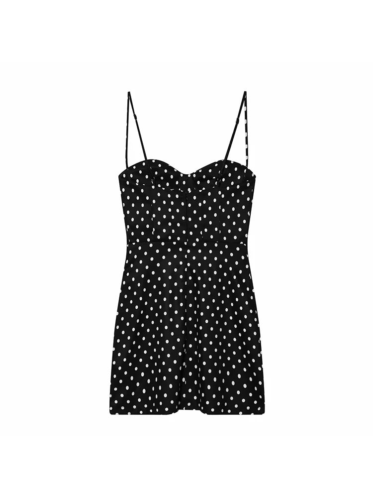 Minivestido evasé de lunares