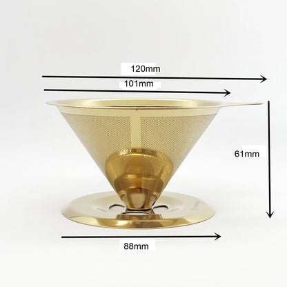 Reusable Coffee Filter Holder Double Layer Stainless Steel Coffee Tea Strainer