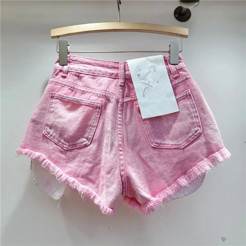 Washed Denim Shorts