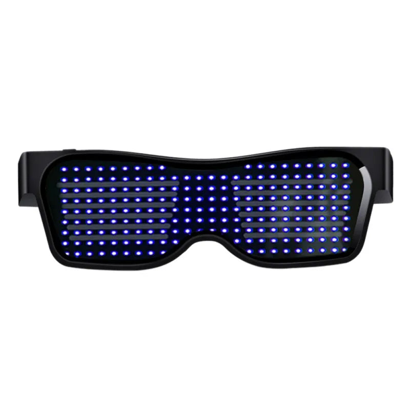 Bluetooth Programmable LED Text USB Charging Display Glasses