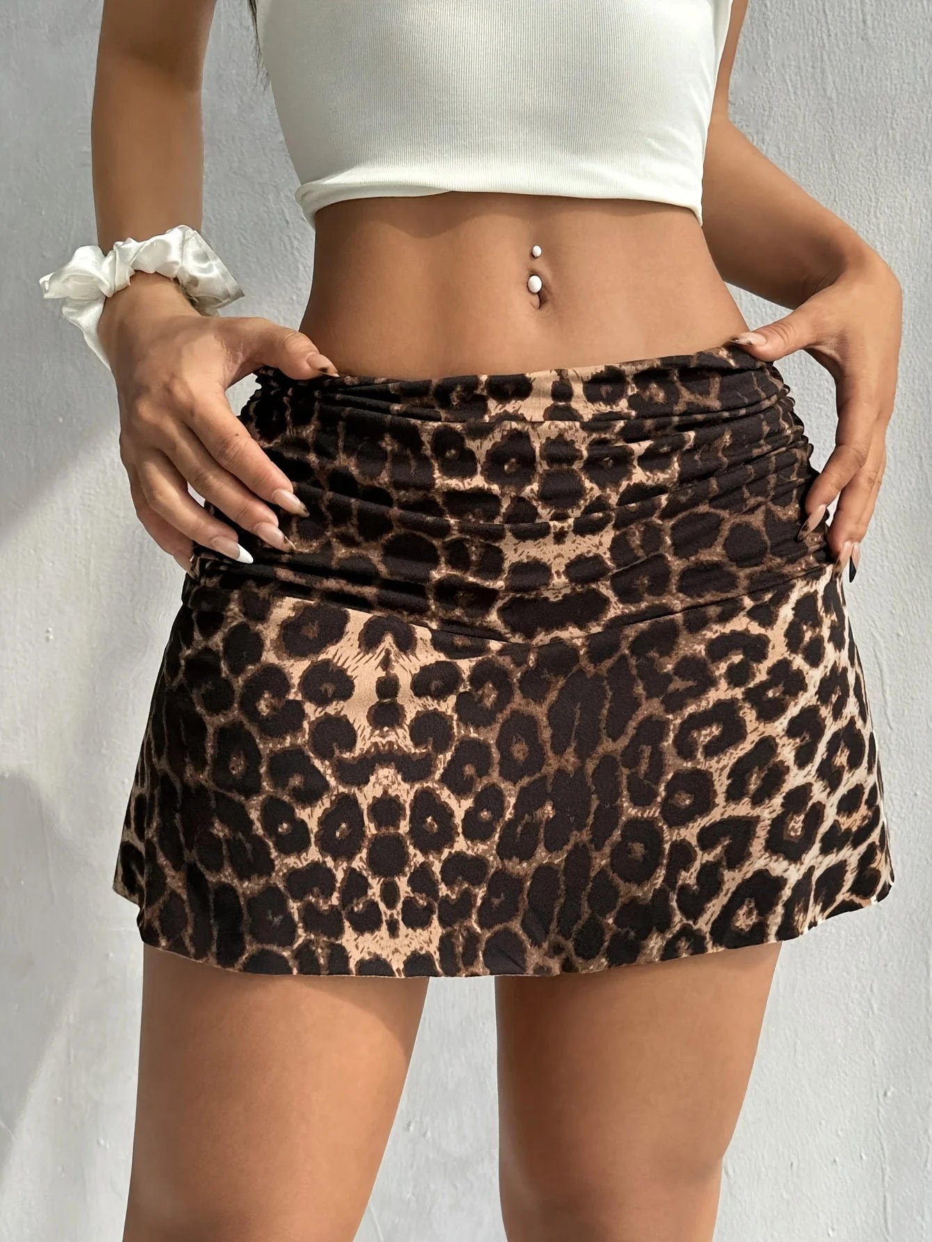 Falda con estampado de leopardo