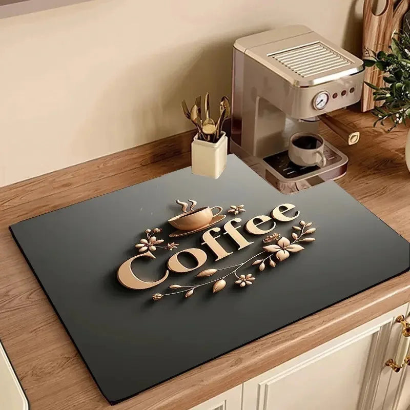 Ok But First Coffee Print Absorbent Mat