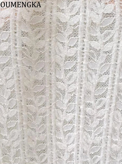 Lace Hollow Out Long Sleeve T-Shirt