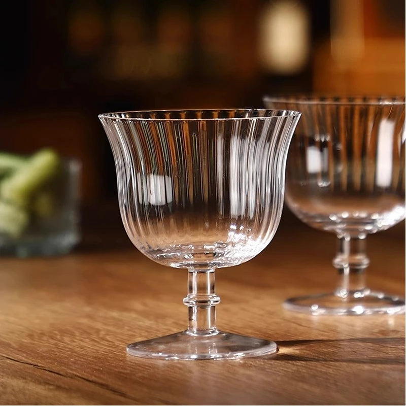 Vertical Striped Glass Cup