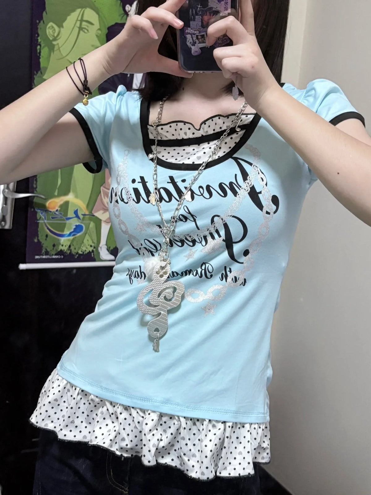Lace O-neck Sweet Tee