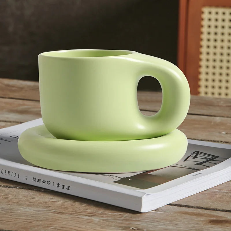 Ceramic Mug with Saucer