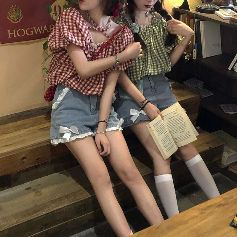 Bow Denim Shorts