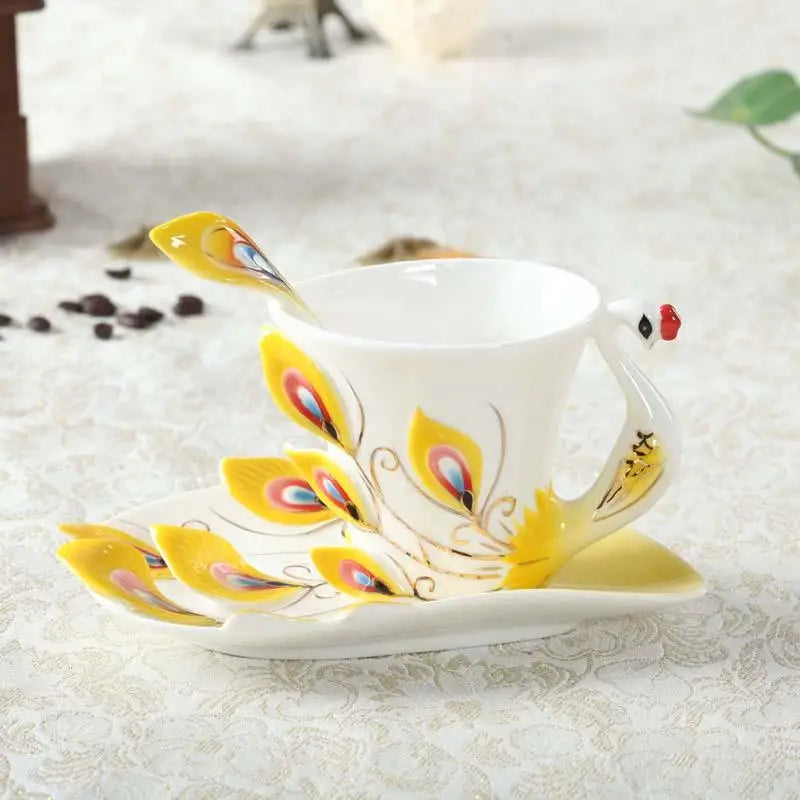 Peacock Cup and Saucer