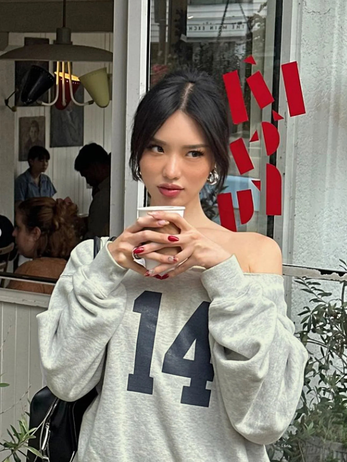 Letter Print Pullover Sweatshirt