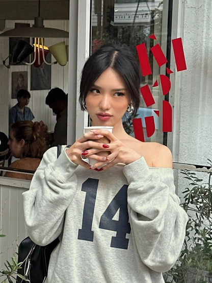 Letter Print Pullover Sweatshirt