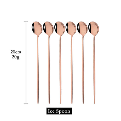 6Pcs Coffee Stirring Spoon Cutlery Set