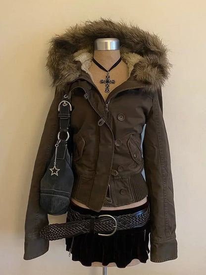 fur hooded jacket