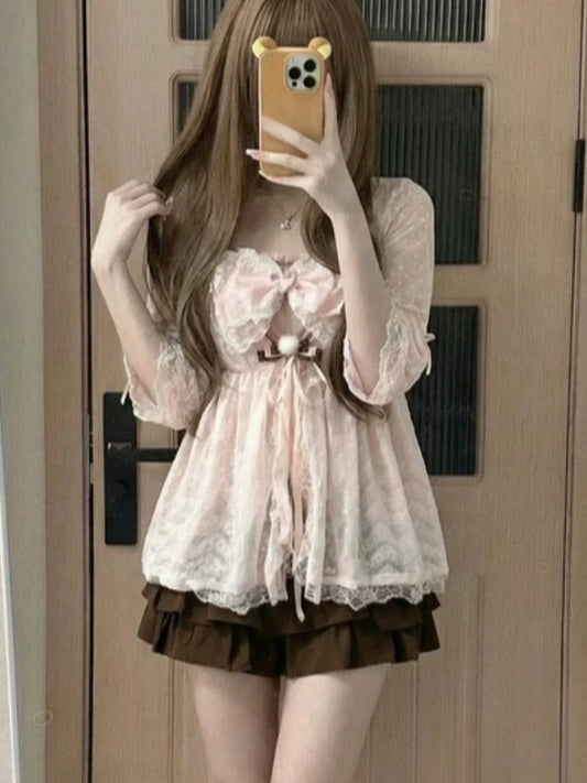 Conjunto de Falda + Top de Tirantes + Cárdigan