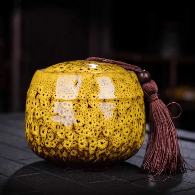 Painted Tea Canister