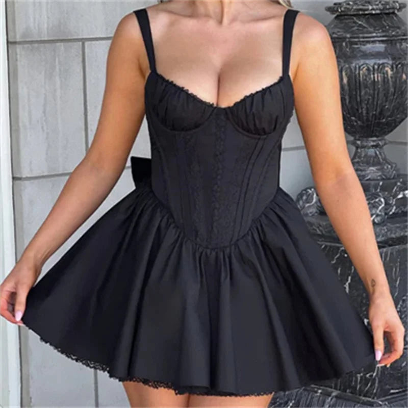 Flowy Bustier Corset Mini Dress