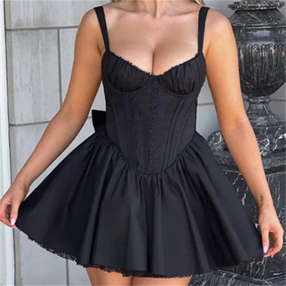 Flowy Bustier Corset Mini Dress